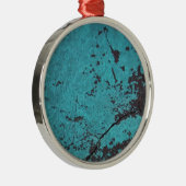 Turquoise Blue Rusted Metalen Ornament (Rechts)