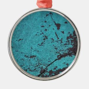 Turquoise Blue Rusted Metalen Ornament