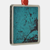 Turquoise Blue Rusted Metalen Ornament (Rechts)