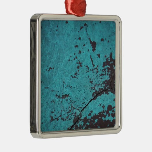 Turquoise Blue Rusted Metalen Ornament (Rechts)