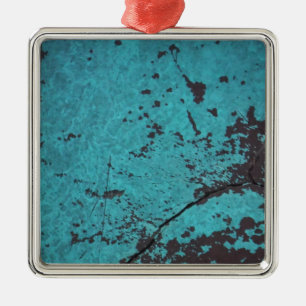 Turquoise Blue Rusted Metalen Ornament