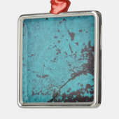 Turquoise Blue Rusted Metalen Ornament (Links)