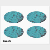 Turquoise Blue Rusted Ovale Sticker (Vel)