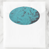 Turquoise Blue Rusted Ovale Sticker (Tas)