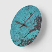 Turquoise Blue Rusted Ronde Klok (Hoek)