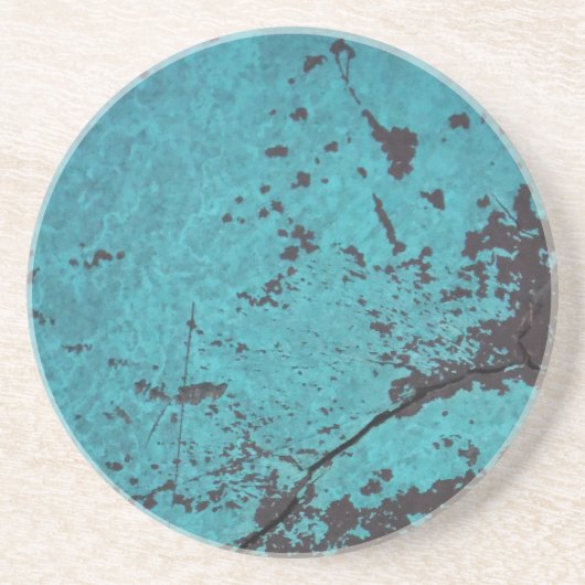 Turquoise Blue Rusted Zandsteen Onderzetter (Voorkant)