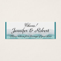 Turquoise Blue Scallops Drink Ticket