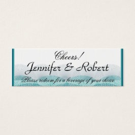 Turquoise Blue Scallops Drink Ticket Mini Visitekaartjes