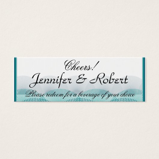 Turquoise Blue Scallops Drink Ticket Mini Visitekaartjes (Voorkant)