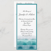 Turquoise Blue Scallops-programma Programmakaart (Voorkant / Achterkant)