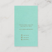 Turquoise Blue Script Earring Display Visitekaartje (Achterkant)