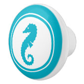 Turquoise Blue Seahorse Zee Creatkeramische knop (Rechts)