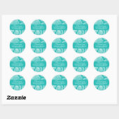 Turquoise Blue Seashell Wedding Bedankt Sticker (Vel)