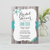 Turquoise Blue Seashells Beach Vrijgezellenfeest Kaart (Staand voorkant)