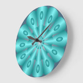 Turquoise Blue Silk Optical Illusion Wall klok (Hoek)