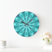 Turquoise Blue Silk Optical Illusion Wall klok (Huis)