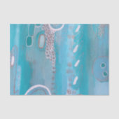 Turquoise Blue Silver Abstract Art-papier Tissuepapier (Voorkant)