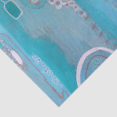 Turquoise Blue Silver Abstract Art-papier Tissuepapier (Detail)
