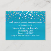 Turquoise Blue & Silver Confetti Stippen - Recepti Informatiekaartje (Achterkant)