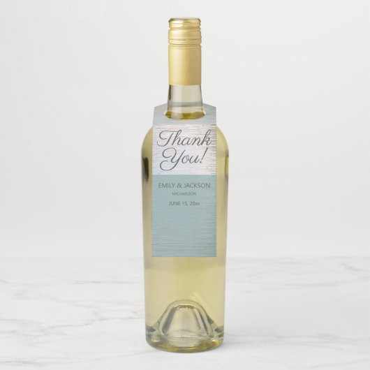 Turquoise Blue Silver Zee Glass Custom Wedding Flessenhanger (Op fles)