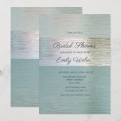 Turquoise Blue Silver Zee Glass Vrijgezellenfeest Kaart (Voorkant / Achterkant)