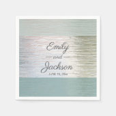 Turquoise Blue Silver Zee Glass Wedding Reception Servet (Voorkant)