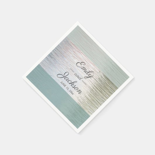 Turquoise Blue Silver Zee Glass Wedding Reception Servet (Hoek)