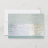 Turquoise Blue Silver Zee Glass Wedding RSVP Kaartje (Achterkant)