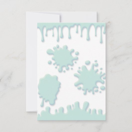 Turquoise blue slime party-uitnodiging (Achterkant)