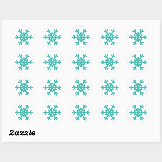 Turquoise Blue Snowflake Winter Stickers (Vel)