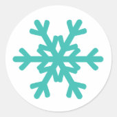 Turquoise Blue Snowflake Winter Stickers (Voorkant)