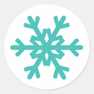 Turquoise Blue Snowflake Winter Stickers