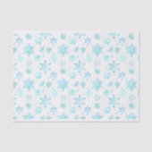 Turquoise Blue Snowflakes Waterverf Tissuepapier (Voorkant)