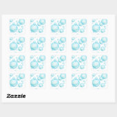 Turquoise Blue Soapy Shampoo Air Bubbles Vierkante Sticker (Vel)