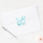 Turquoise Blue Soapy Shampoo Air Bubbles Vierkante Sticker (Envelop)