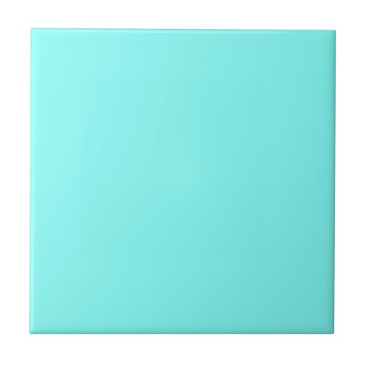 Turquoise Blue Solid Color Tile Tegeltje (Voorkant)