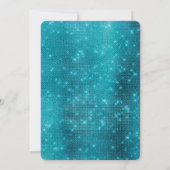 Turquoise Blue Sparkle Bruids Douche Uitnodiging (Achterkant)