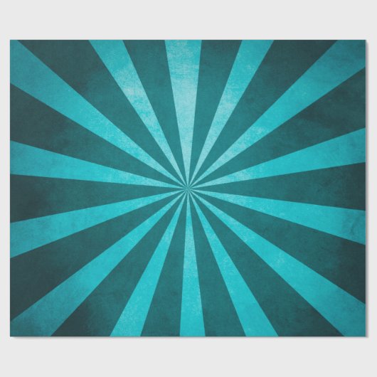  Turquoise Blue Starburst Pattern Cadeaupapier (Vlak)