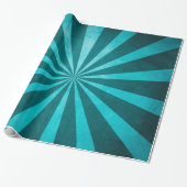 Turquoise Blue Starburst Pattern Cadeaupapier (Uitgerold)