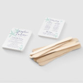 Turquoise Blue Starfish Beach Wedding Program Fan Handwaaier (Niet-gemonteerd)
