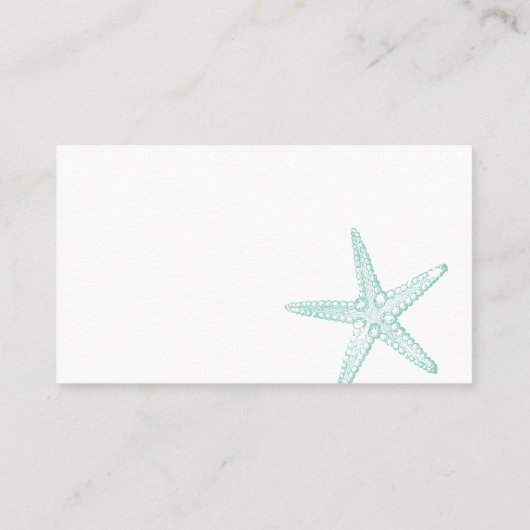 Turquoise Blue Starfish Flat Plaatskaartje (Achterkant)