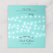 Turquoise Blue String Lights Elegant Table Plaatskaartje (Buitenkant ongevouwen)