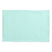 Turquoise Blue Stripes Coastal Kussensloop (Achterkant)