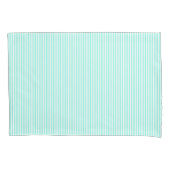 Turquoise Blue Stripes Coastal Kussensloop (Voorkant)