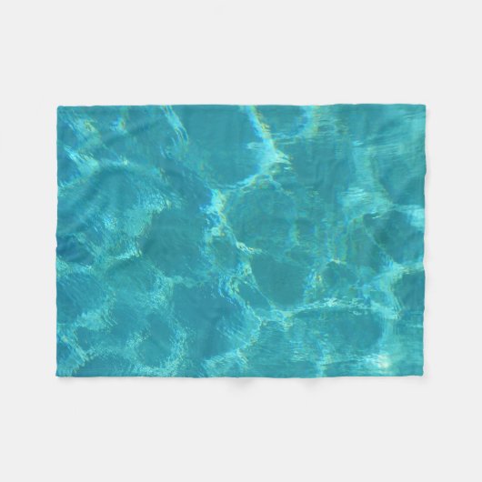 Turquoise Blue Swimming Pool Water Abstract Fleece Deken (Voorkant (Horizontaal))