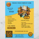 Turquoise Blue Travel Sjabloon Flyer (Voorkant)