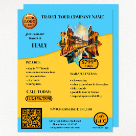 Turquoise Blue Travel Sjabloon Flyer