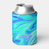 Turquoise Blue Tropical Abstract Blikjeskoeler (Blikje Voorkant)