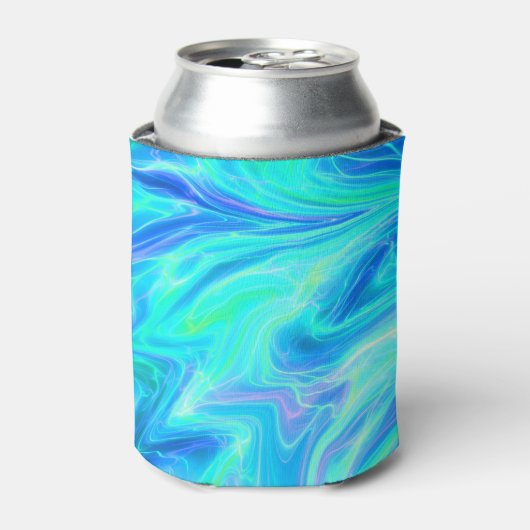 Turquoise Blue Tropical Abstract Blikjeskoeler (Blikje Voorkant)