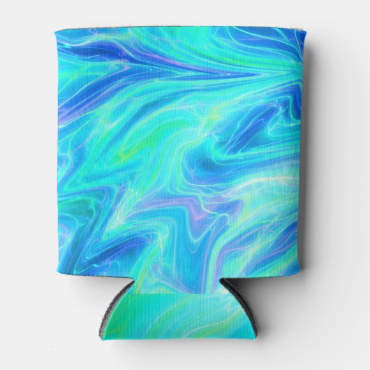 Turquoise Blue Tropical Abstract Blikjeskoeler (Voorkant)